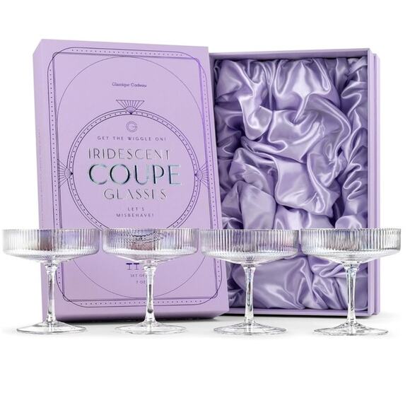 Glassique Other - Glassique Cadeau Iridescent Coupe Glasses | set of 4 | 7oz cups